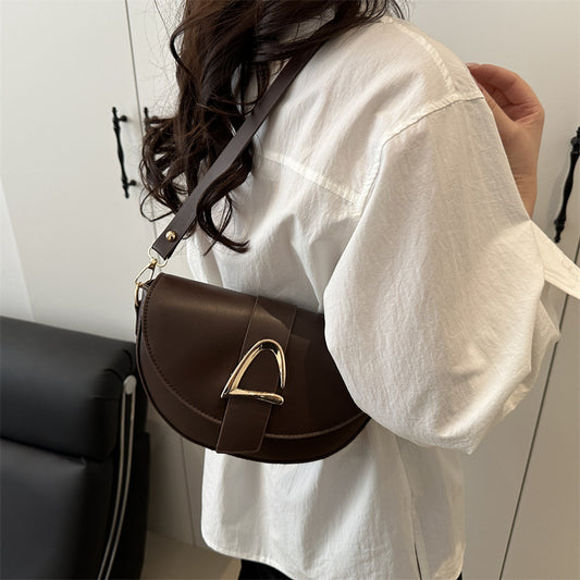 High-end, Fashionable Single-shoulder Bag Niche Saddle Bag