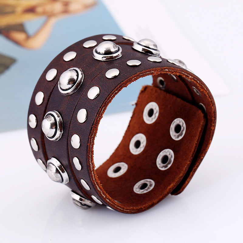 Punk vintage cowhide bracelet