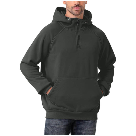 Men's Fashionable All-Match Multi-Color Half-Zip Hoodie