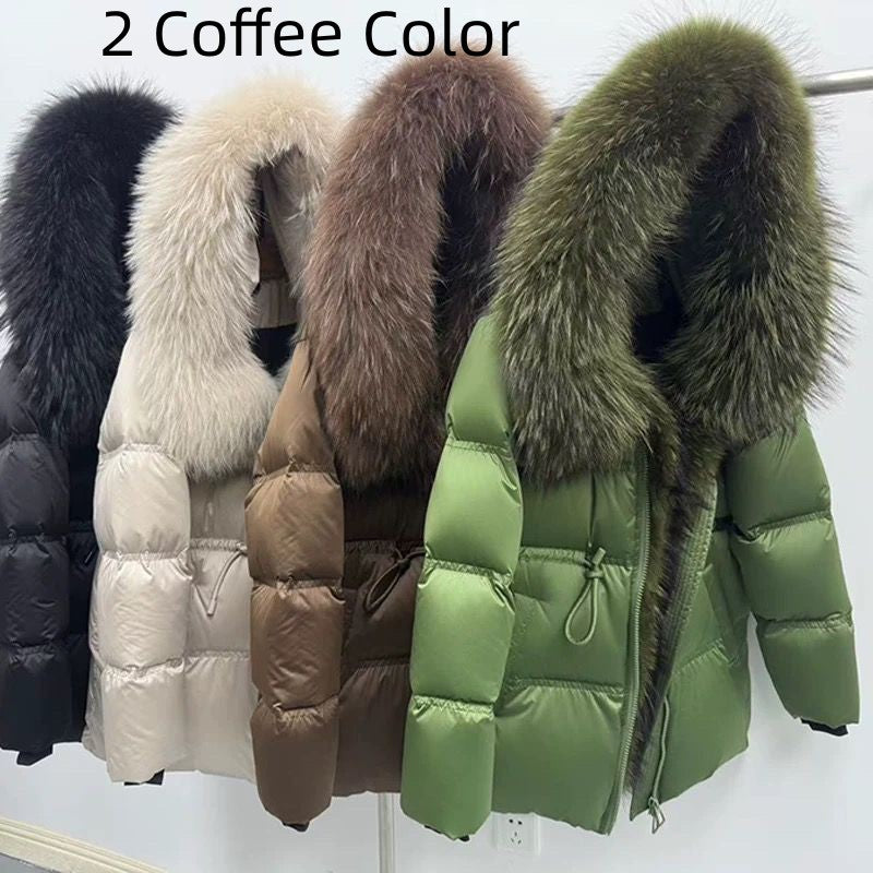 Women's Mid-length Padded Fur Coat