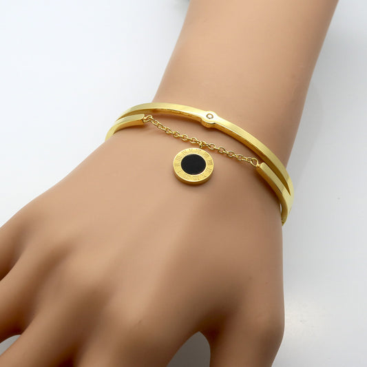 Metal Numbers Rome Fringed Bracelet – Women’s Elegant Gold, Silver & Rose Gold Jewelry | DTIA