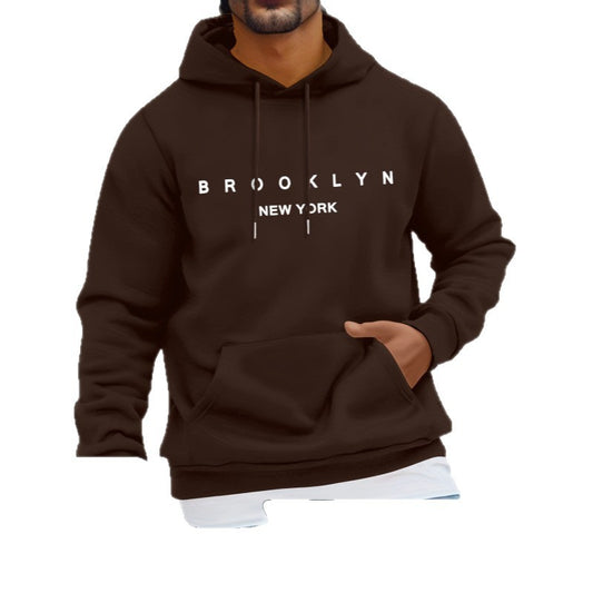 Letter-print Casual Hooded Sweatshirt