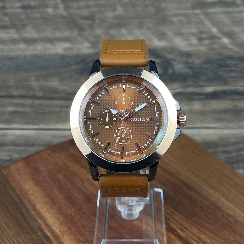 New Three-eye Retro-style Mens Watch