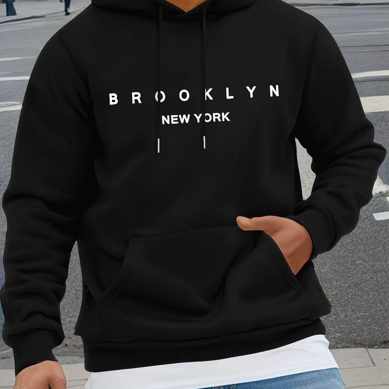 Letter-print Casual Hooded Sweatshirt