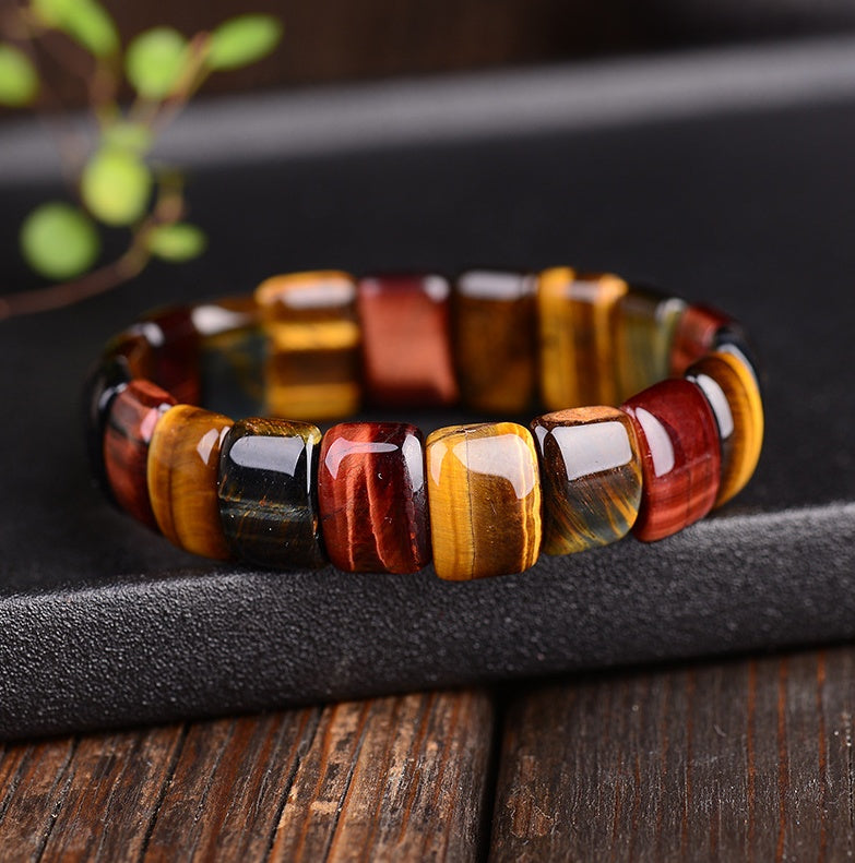 Natural Tiger Eye Stone Bracelet – Handmade Crystal Energy Beads for Men & Women | DTIA