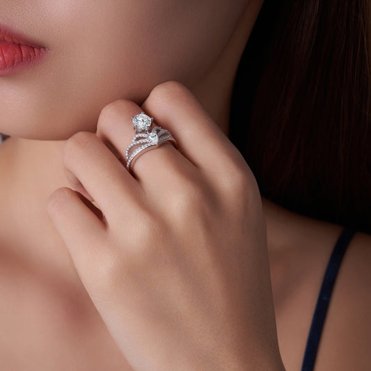 1-carat Luxury Fashion Minimalist Trend Jewelry With Top-quality Morganite. Silver Ring For Ladies. S925 Silver Electroplated With Platinum.