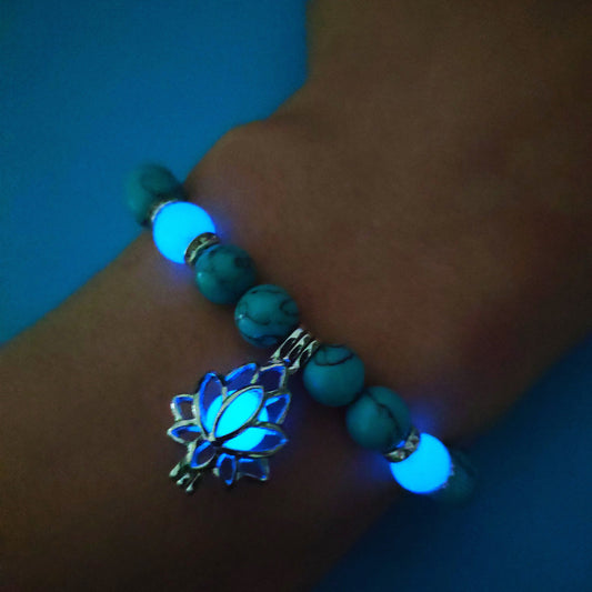 Turquoise Bead Bracelet – Fluorescent Glow Stone Jewelry