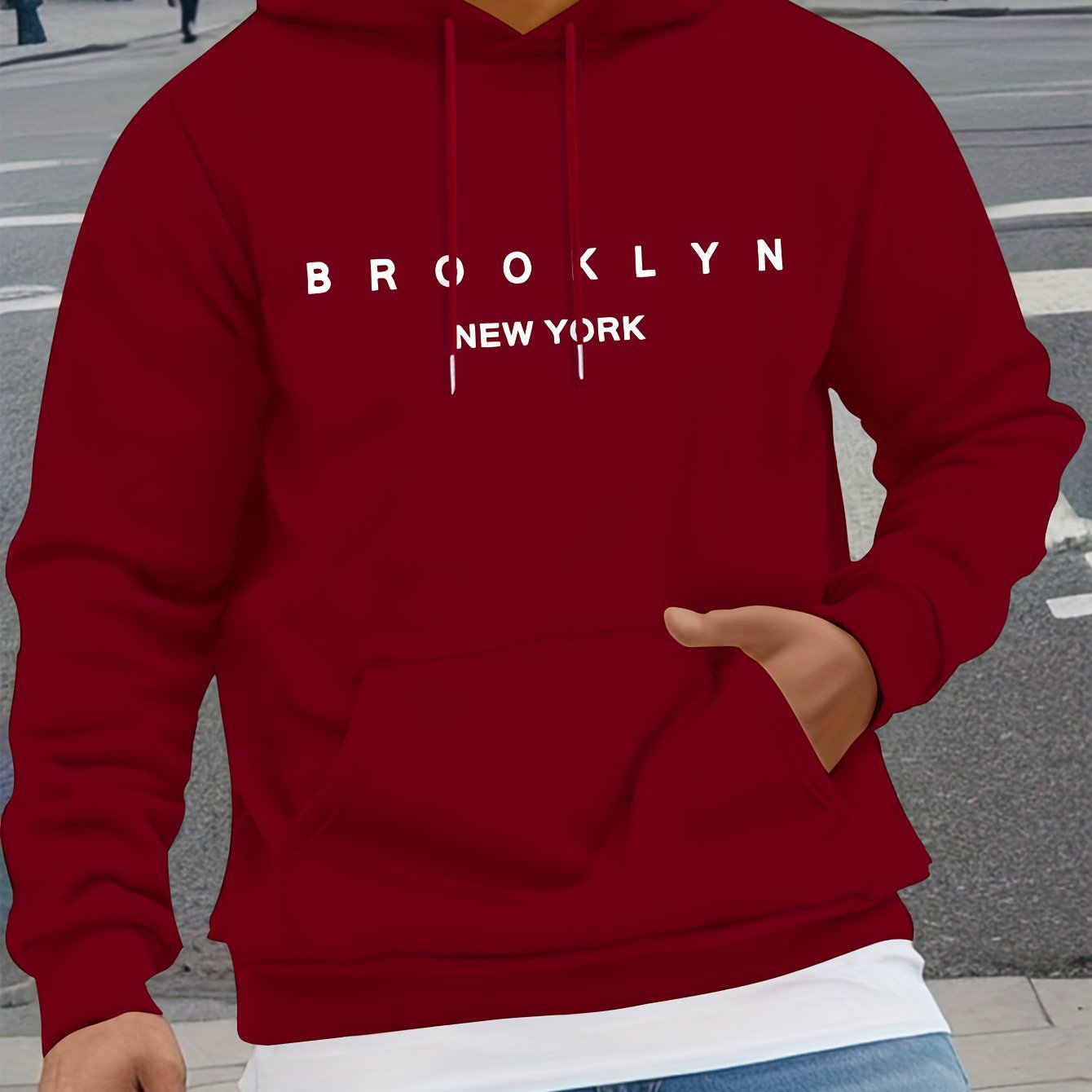 Letter-print Casual Hooded Sweatshirt