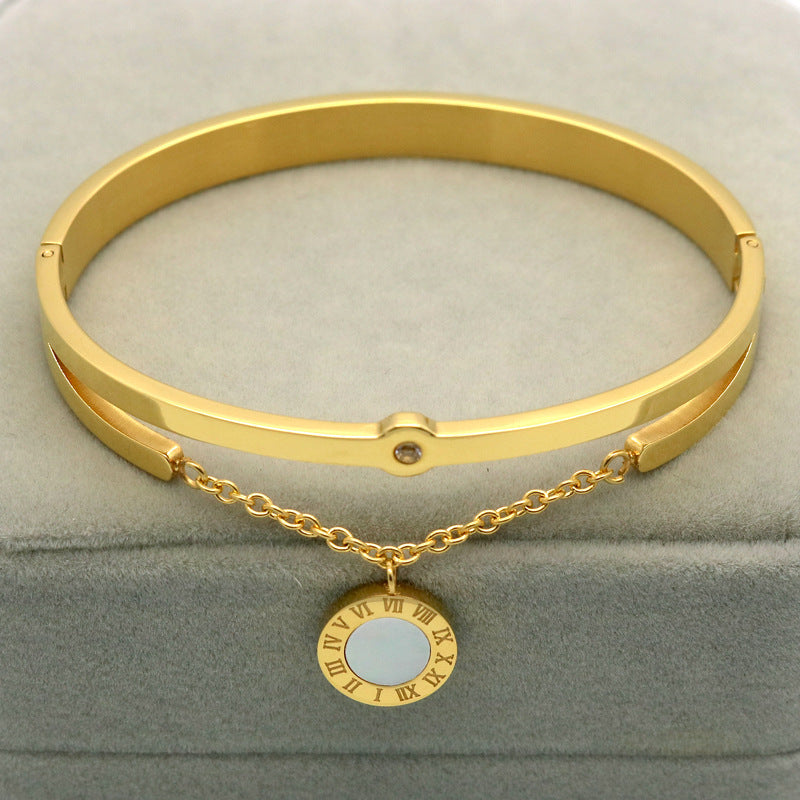 Metal Numbers Rome Fringed Bracelet – Women’s Elegant Gold, Silver & Rose Gold Jewelry | DTIA