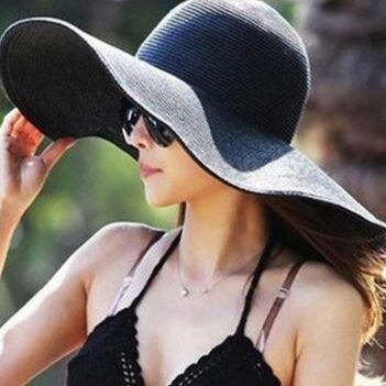 Large-brimmed Round-top Straw Hat For Summer Solid Color DIY-friendly