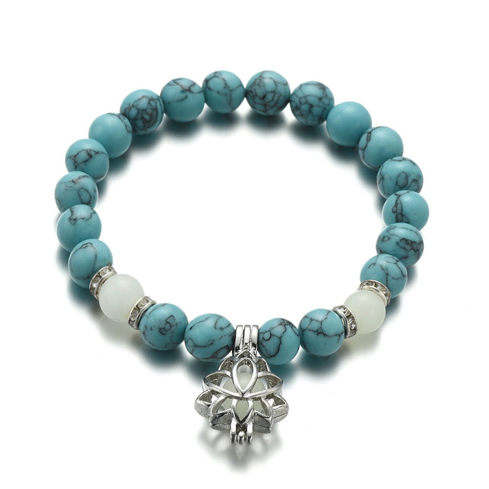 Turquoise Bead Bracelet – Fluorescent Glow Stone Jewelry