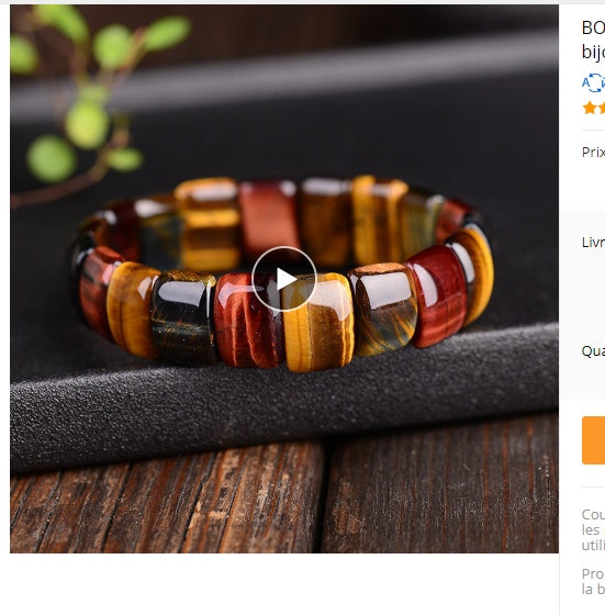 Natural Tiger Eye Stone Bracelet – Handmade Crystal Energy Beads for Men & Women | DTIA