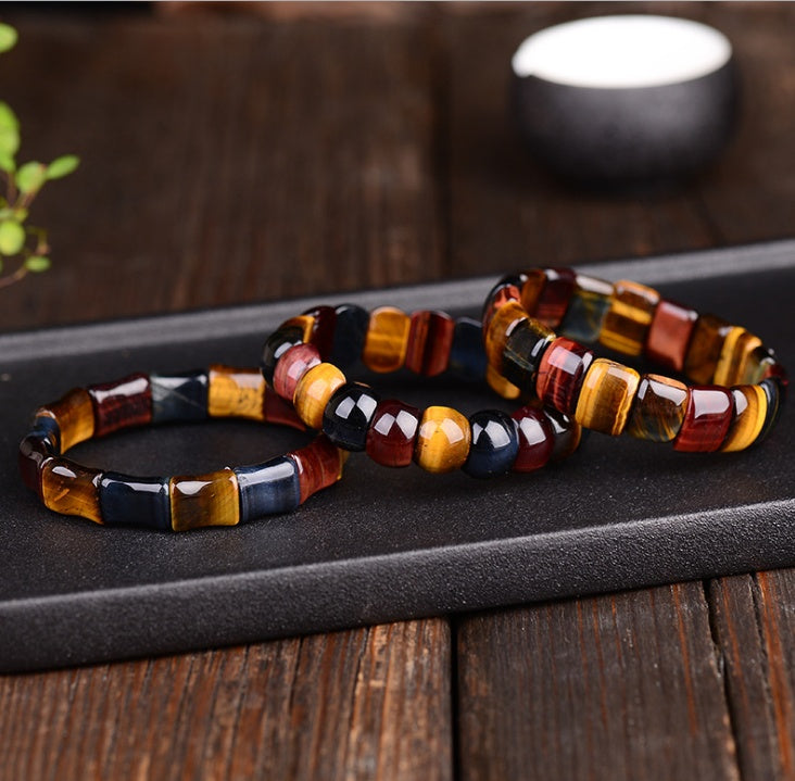 Natural Tiger Eye Stone Bracelet – Handmade Crystal Energy Beads for Men & Women | DTIA