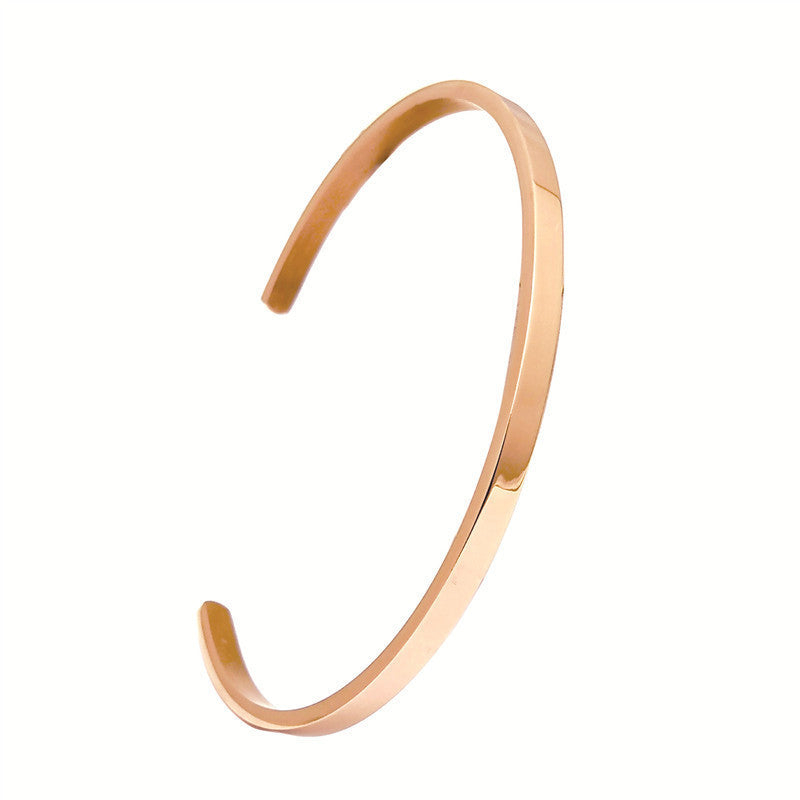 C-shaped twisted and bent titanium steel bracelet