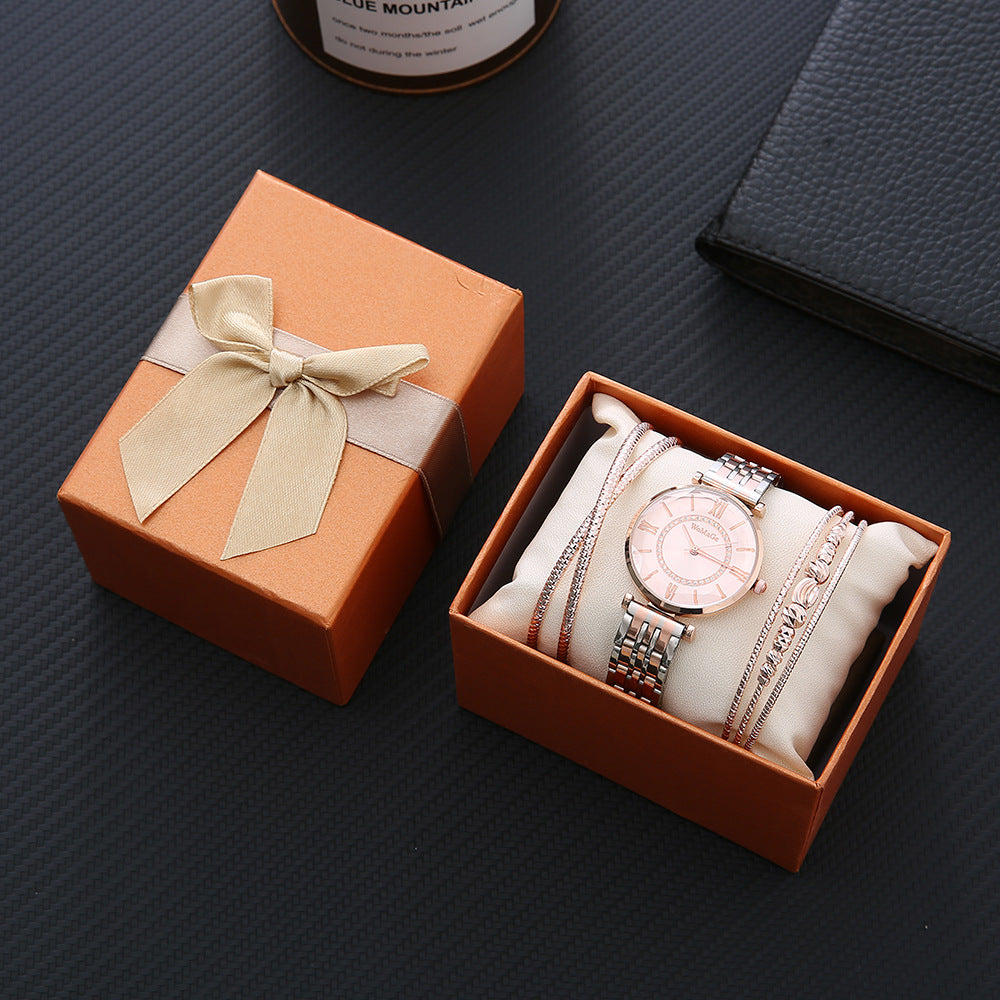 Roman scale diamond female watch alloy bracelet gift