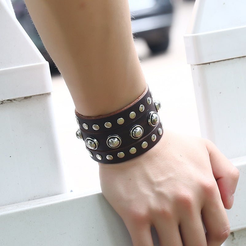 Punk vintage cowhide bracelet