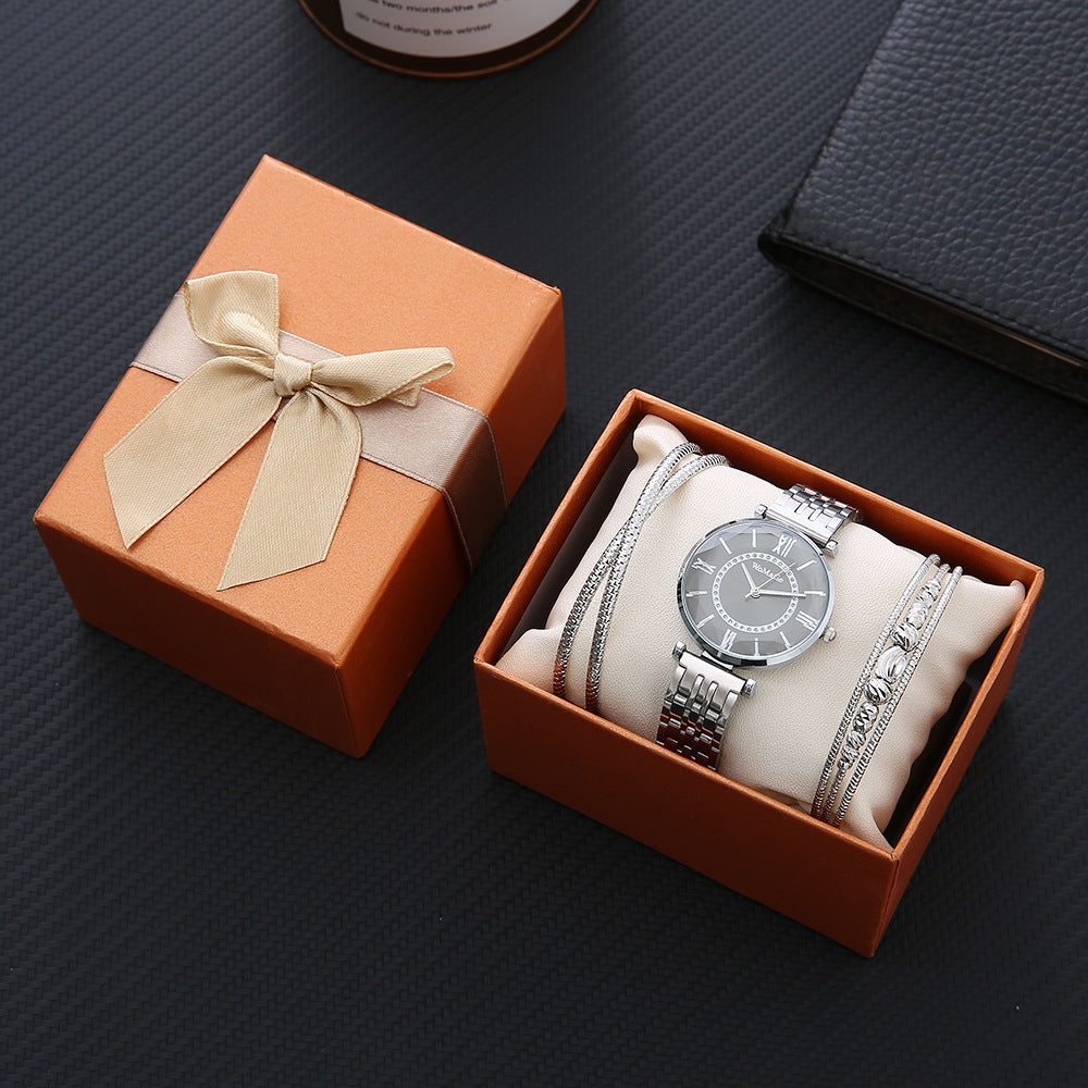 Roman scale diamond female watch alloy bracelet gift
