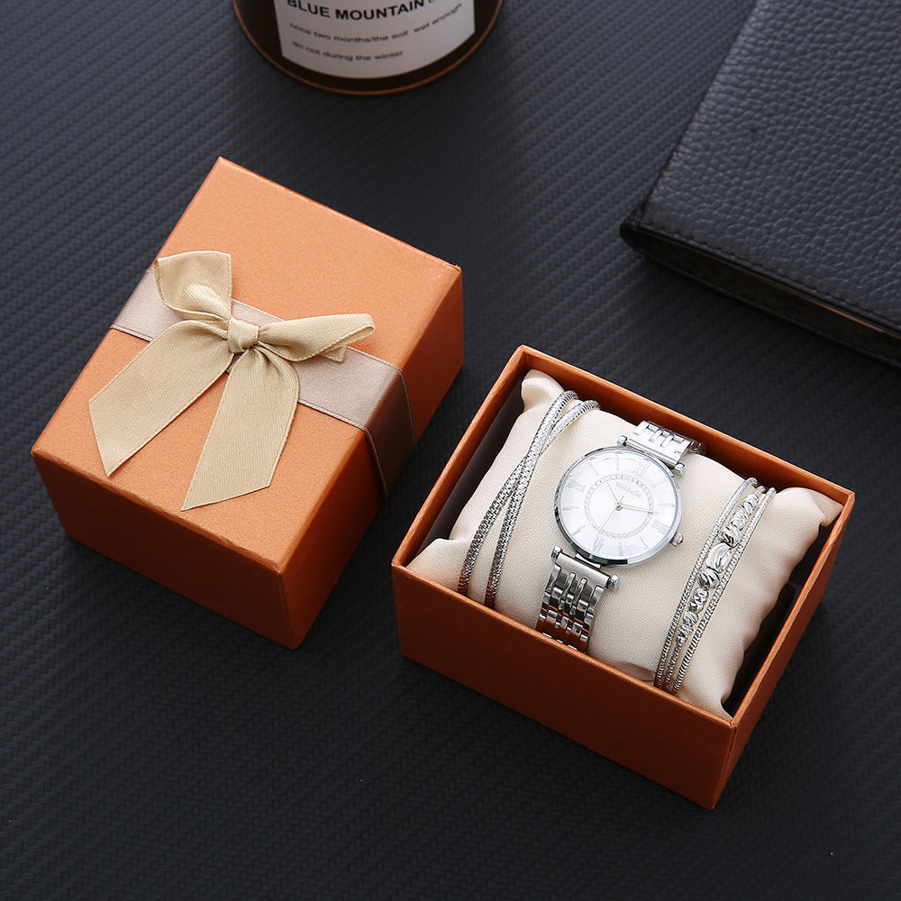 Roman scale diamond female watch alloy bracelet gift
