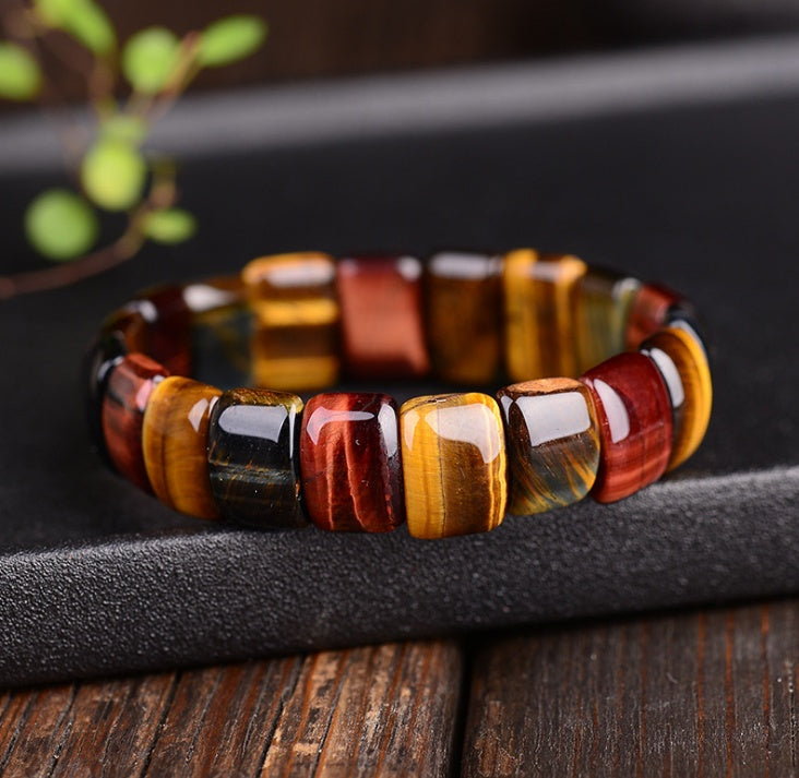 Natural Tiger Eye Stone Bracelet – Handmade Crystal Energy Beads for Men & Women | DTIA