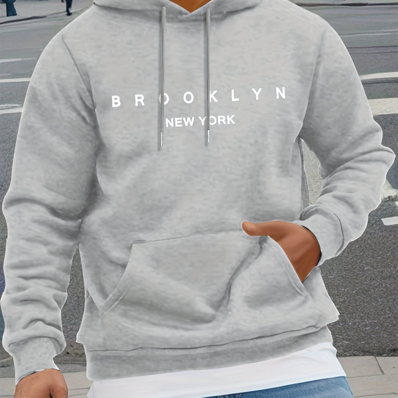 Letter-print Casual Hooded Sweatshirt