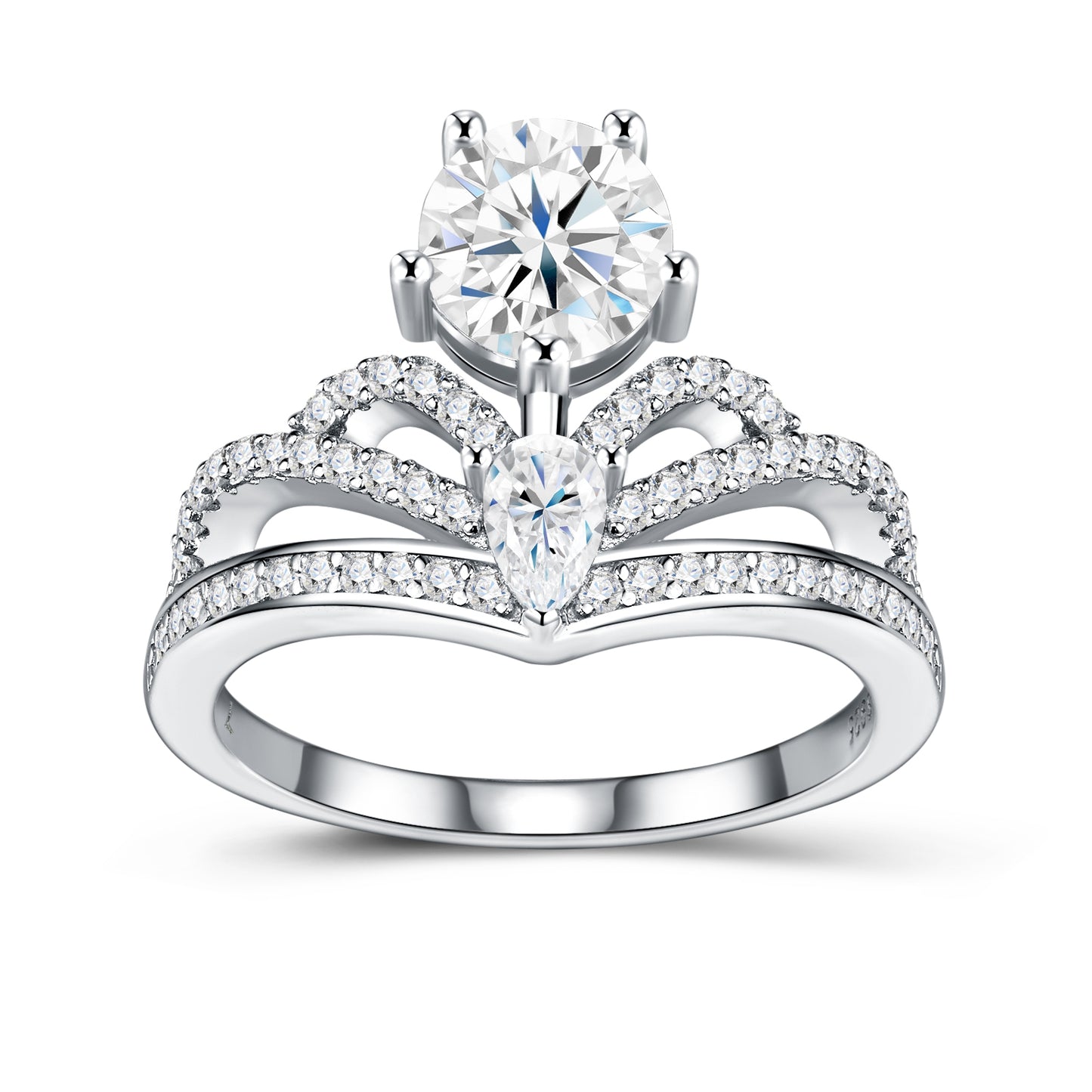 1-carat Luxury Fashion Minimalist Trend Jewelry With Top-quality Morganite. Silver Ring For Ladies. S925 Silver Electroplated With Platinum.