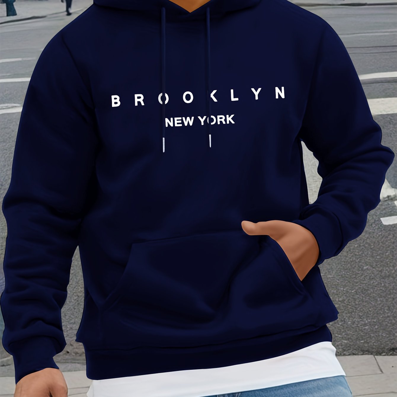 Letter-print Casual Hooded Sweatshirt