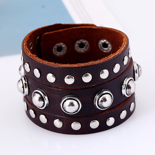 Punk vintage cowhide bracelet
