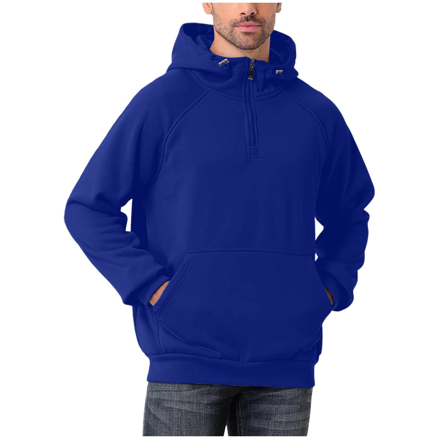 Men's Fashionable All-Match Multi-Color Half-Zip Hoodie