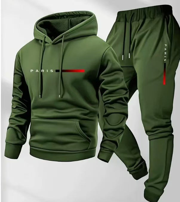 Letter-print Relaxed-fit Hoodie And Long-sleeve Pants Set