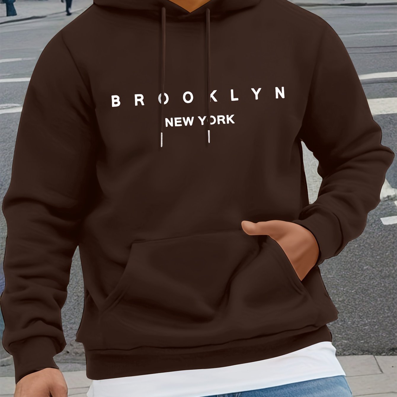 Letter-print Casual Hooded Sweatshirt