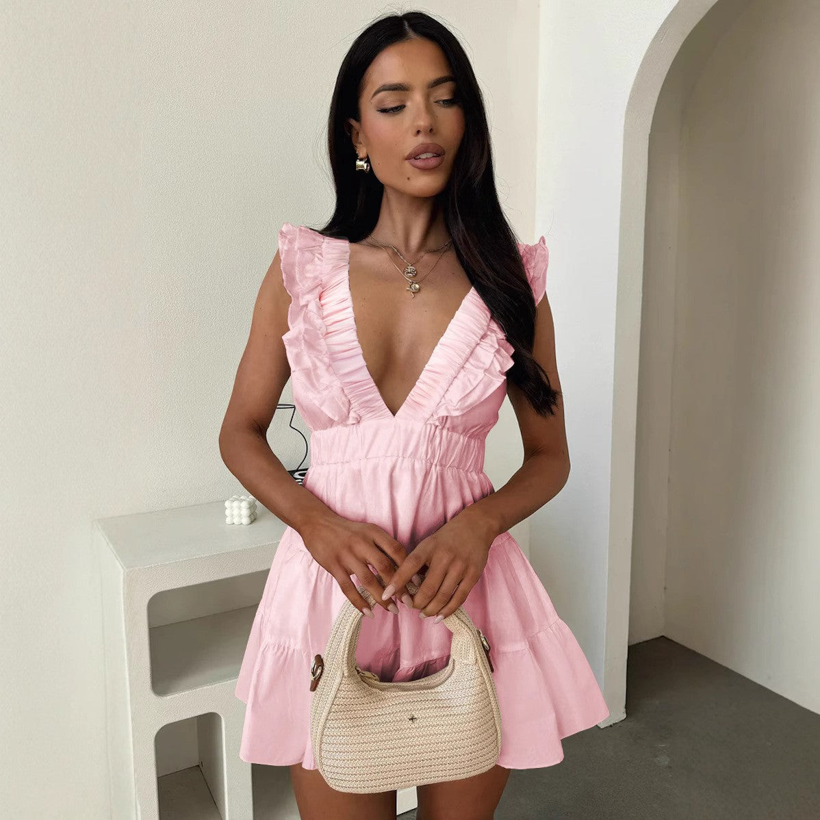 European And American-style Sexy Slim-fit Sleeveless Dress