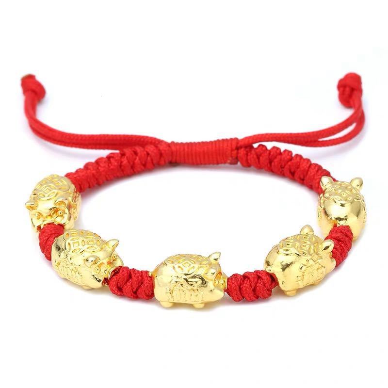 Gold-plated obsidian brave bracelet