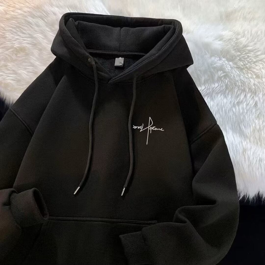 Hooded Pullover Sweatshirt Loose-fitting Casual Top