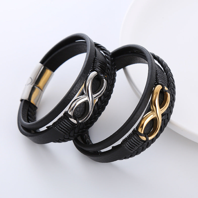 Twist Weave bracelet, Infinite Symbol Number Shape