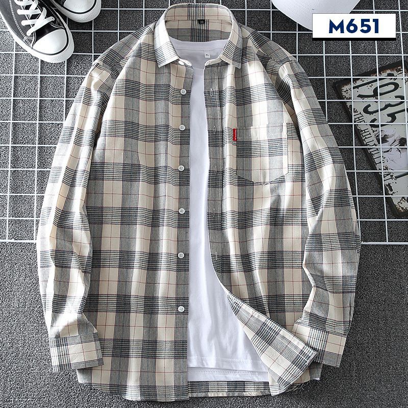 Springautumn Casual Thin Men's Plaid Shirt