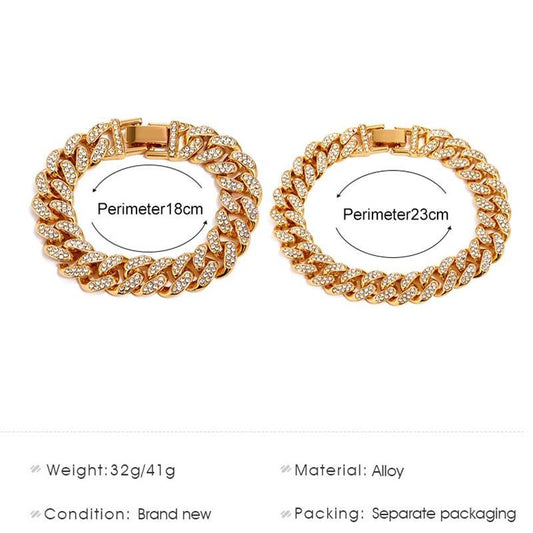 Diamond Cuban Chunky Chain Bracelet – Women’s/Unsex Hip Hop Jewelry