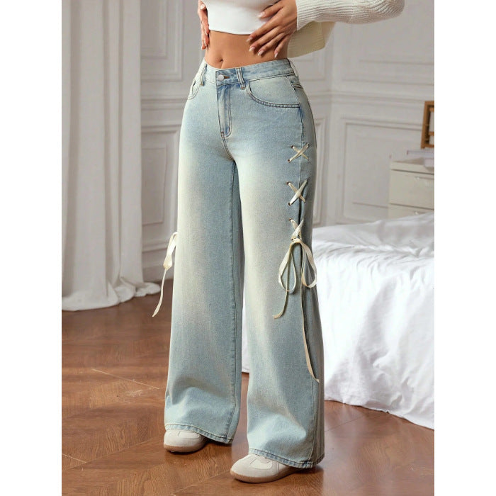 Casual Wide-leg Jeans Loose Fit