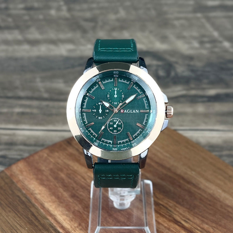 New Three-eye Retro-style Mens Watch
