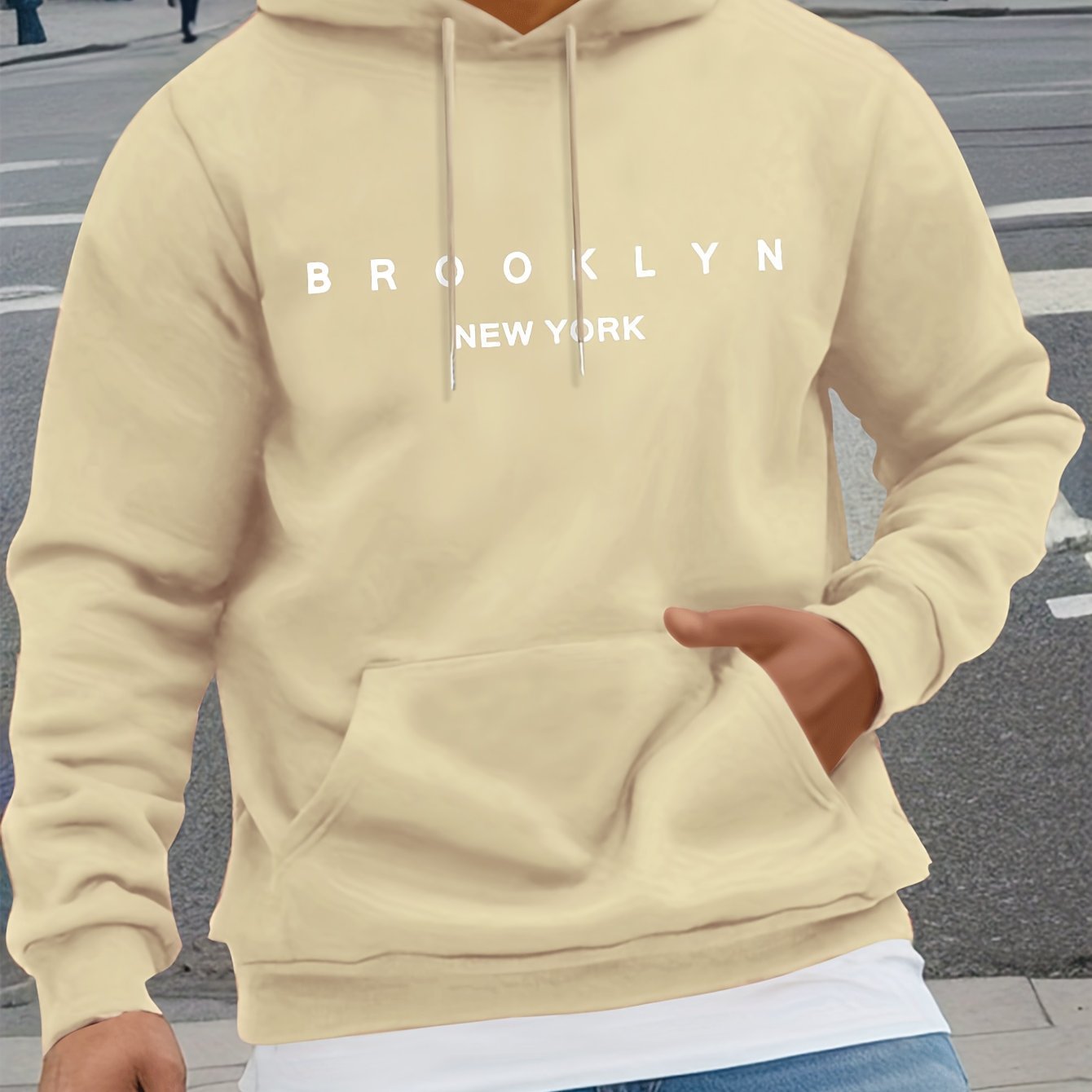 Letter-print Casual Hooded Sweatshirt
