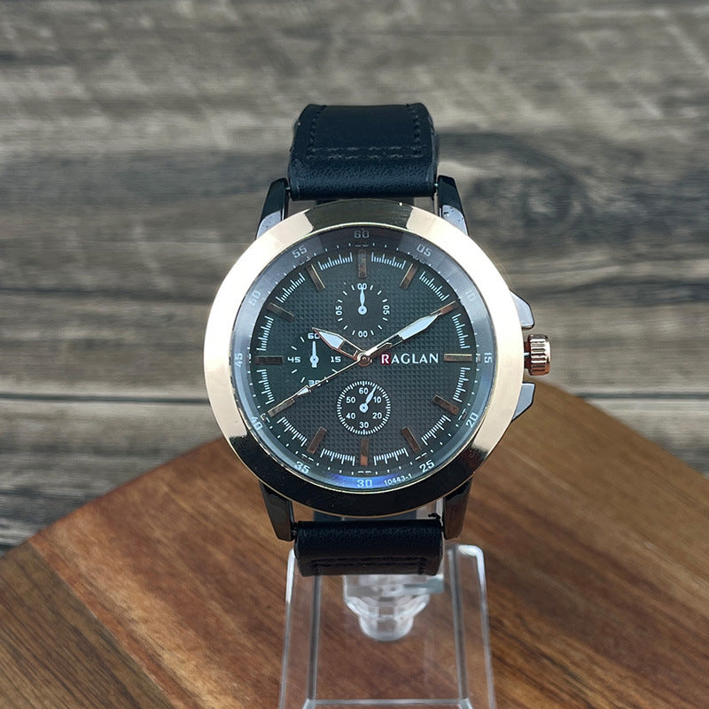New Three-eye Retro-style Mens Watch