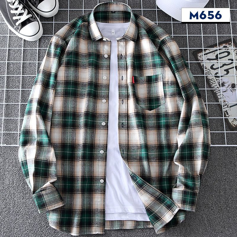 Springautumn Casual Thin Men's Plaid Shirt