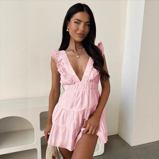 European And American-style Sexy Slim-fit Sleeveless Dress