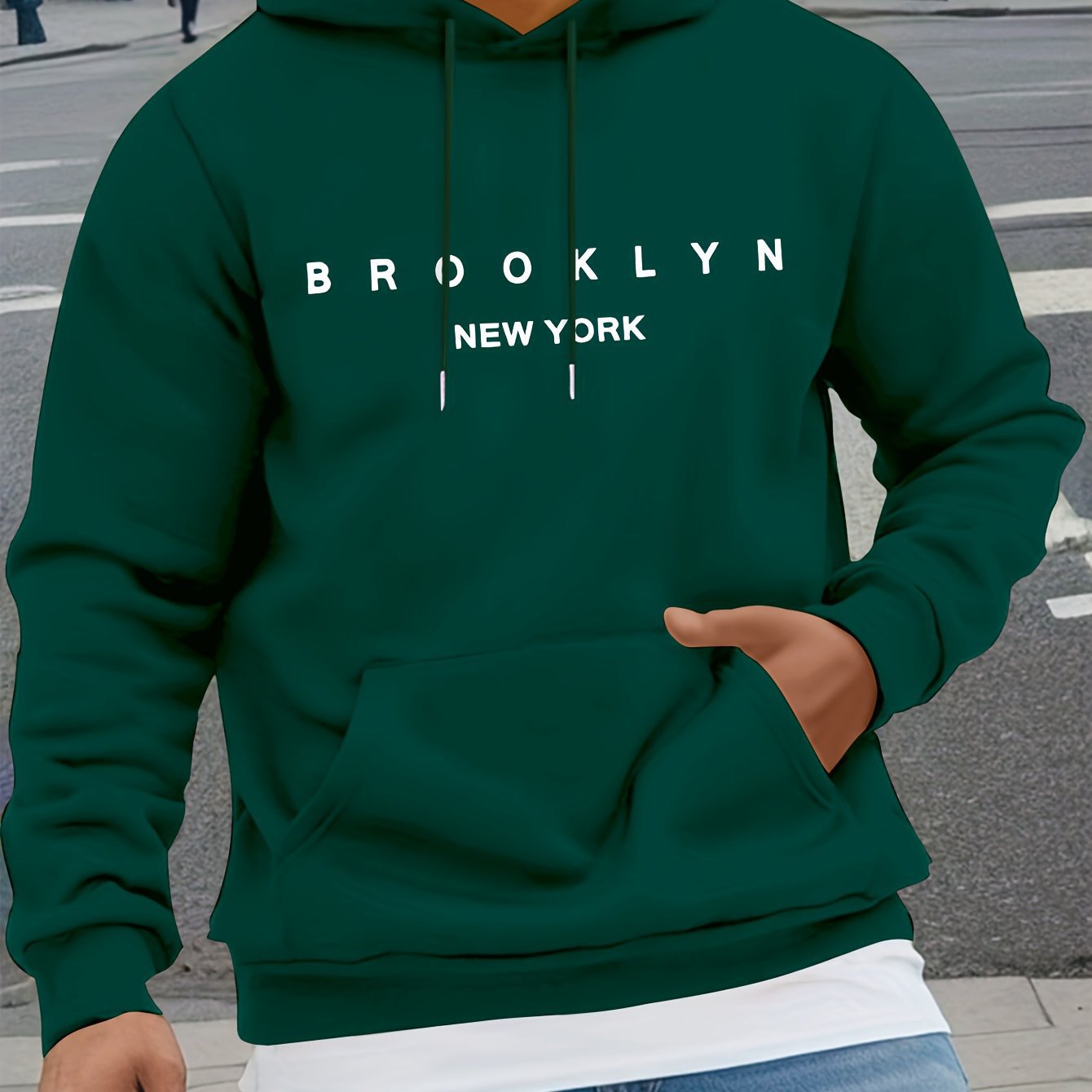 Letter-print Casual Hooded Sweatshirt