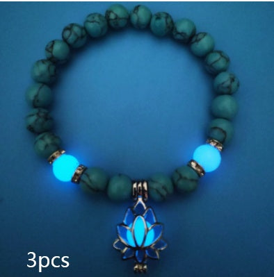 Turquoise Bead Bracelet – Fluorescent Glow Stone Jewelry