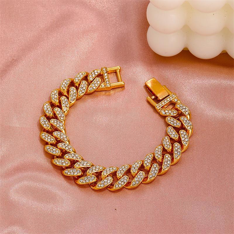 Diamond Cuban Chunky Chain Bracelet – Women’s/Unsex Hip Hop Jewelry