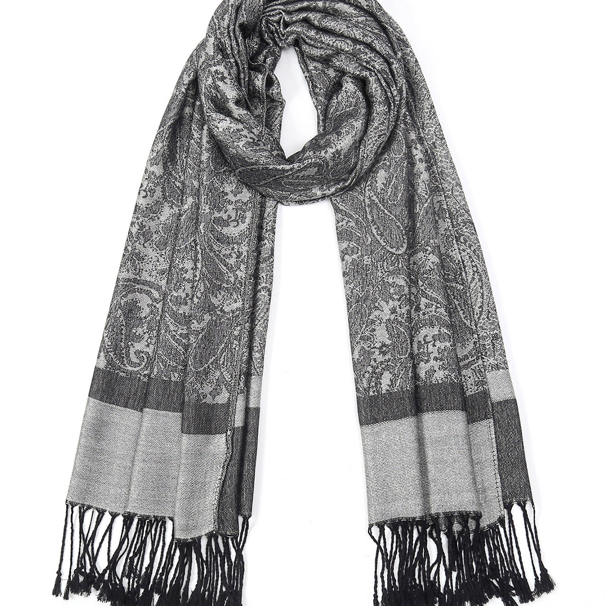 Fashionable Paisley Ethnic Style Cashew Jacquard Shawl