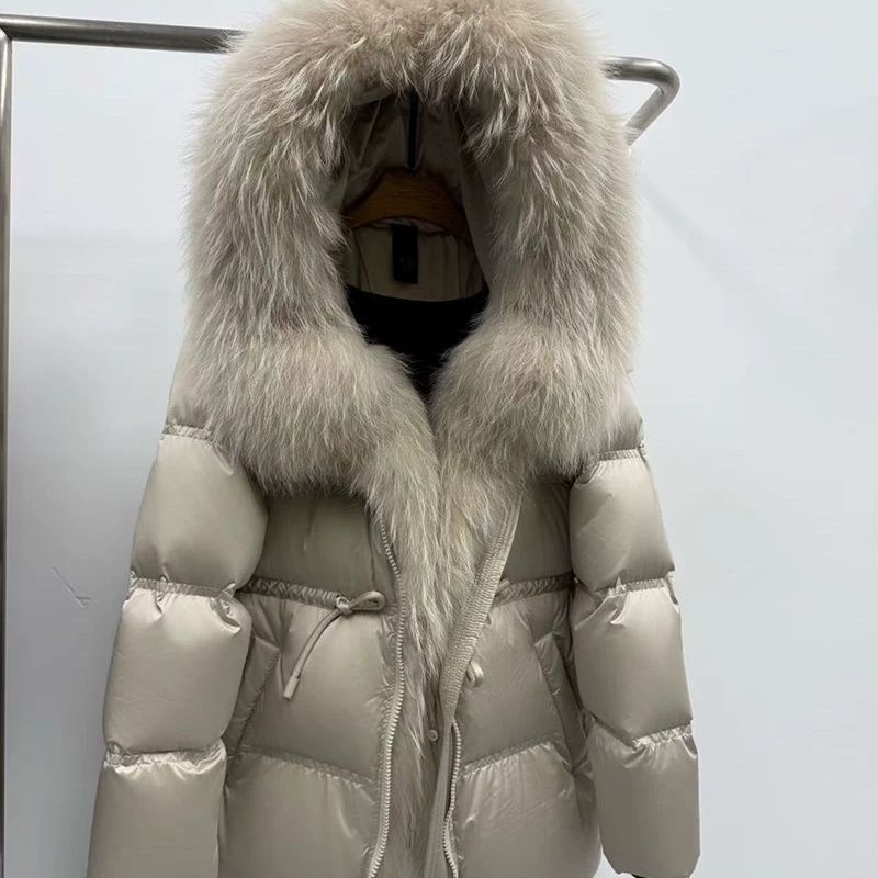 Women's Mid-length Padded Fur Coat