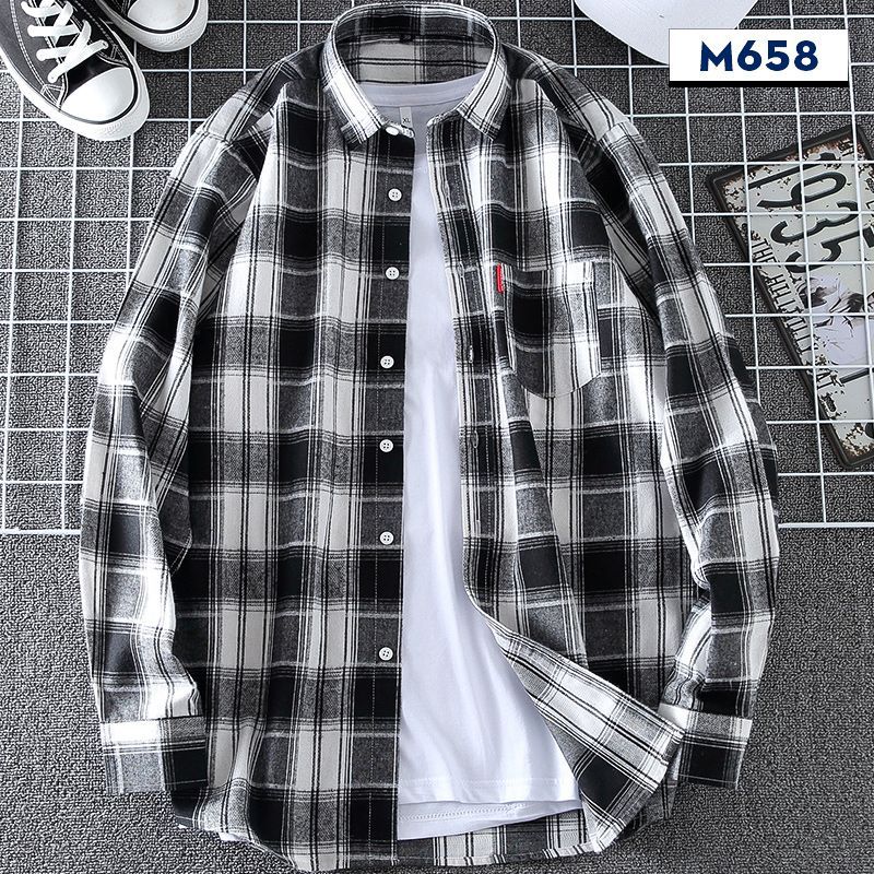 Springautumn Casual Thin Men's Plaid Shirt