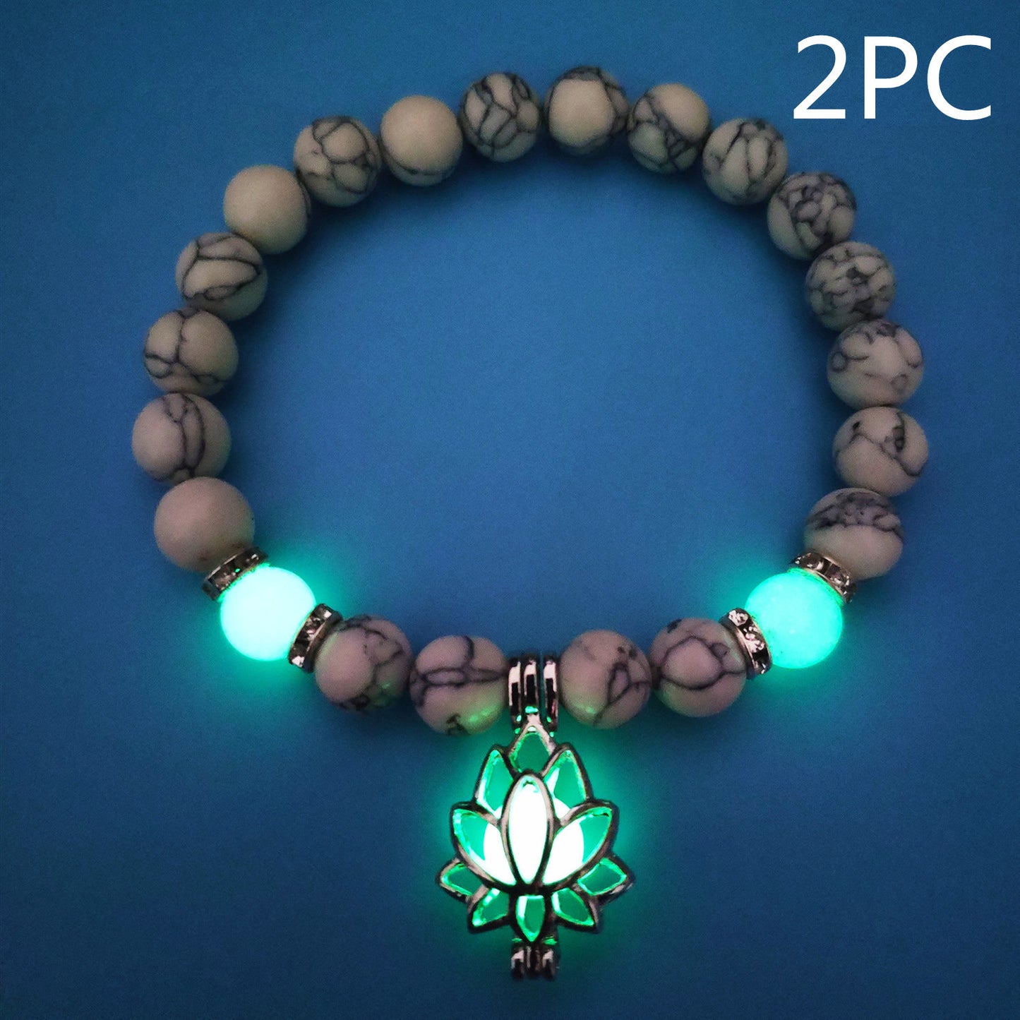 Turquoise Bead Bracelet – Fluorescent Glow Stone Jewelry