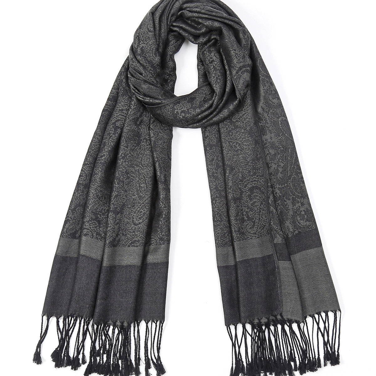 Fashionable Paisley Ethnic Style Cashew Jacquard Shawl